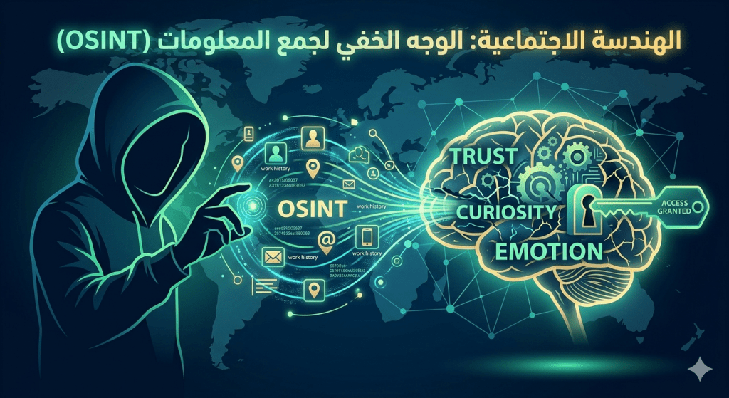 هل تعتقد أنك محمي من الاختراق؟ اكتشف كيف يستخدم المهاجمون مهارات الـ OSINT لجمع معلوماتك الشخصية وتنفيذ هجمات هندسة اجتماعية مستهدفة. تعلم كيف تحمي بياناتك.