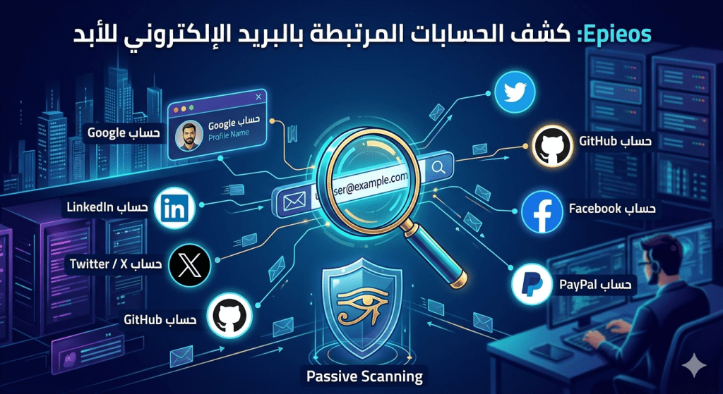 تعلم خفايا الـ Email OSINT وشرح أداة Epieos لكشف جميع الحسابات والمواقع المرتبطة بأي بريد إلكتروني بدقة ودون إرسال رسالة أو ترك أي أثر رقمي.