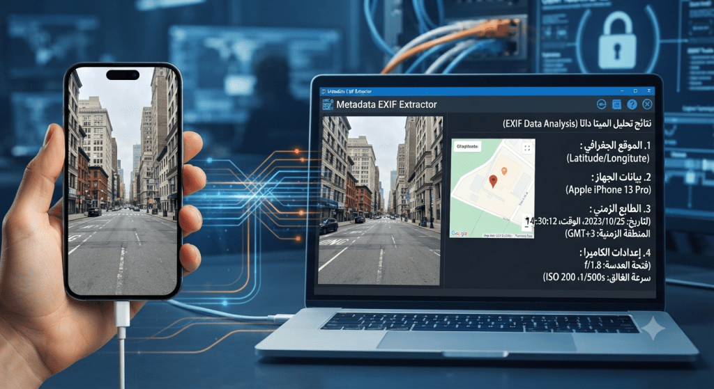  تعرّف على أداة مستخرج الميتا داتا (Metadata Exif Extractor) ودورها في تحقيقات OSINT والتوعية بالخصوصية. اكتشف البيانات المخفية داخل صورك وكيف تحميها.