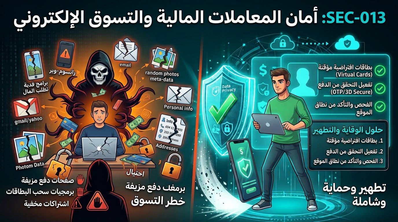 SEC-013: أمان المعاملات المالية والتسوق الإلكتروني (E-Commerce & Financial Security)