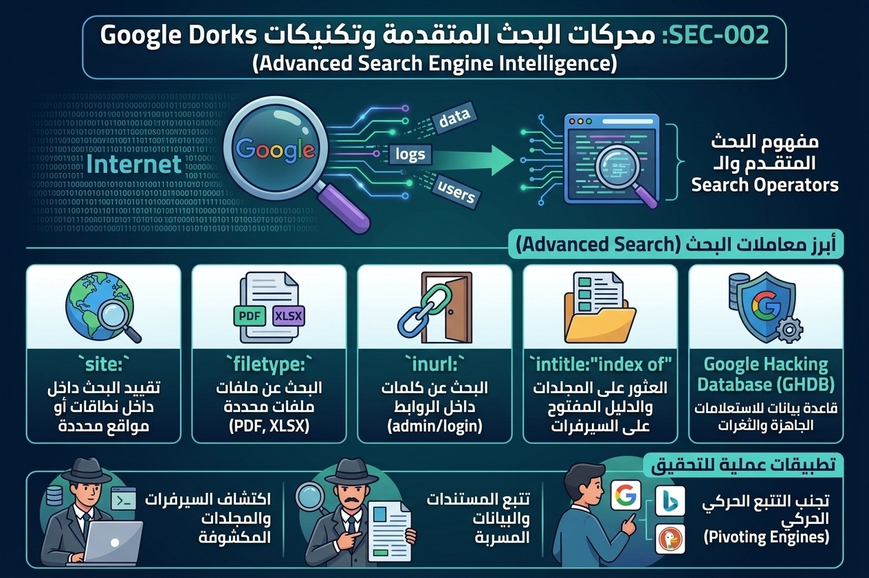 OSNT-002: البحث المتقدم وتكنيكات Google Dorks (Advanced Search Engine Intelligence)