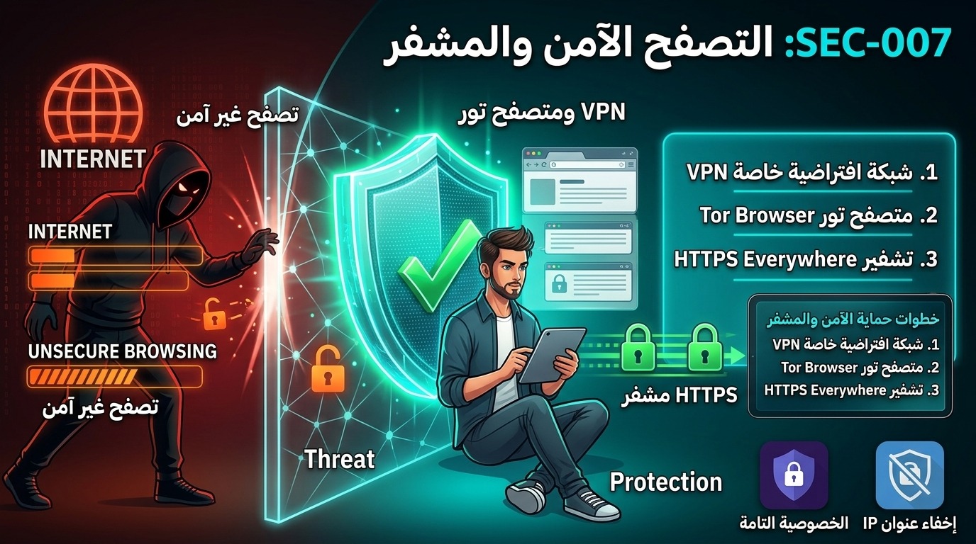 SEC-007: التصفح الآمن والمشفر (Safe Browsing & Encryption)
