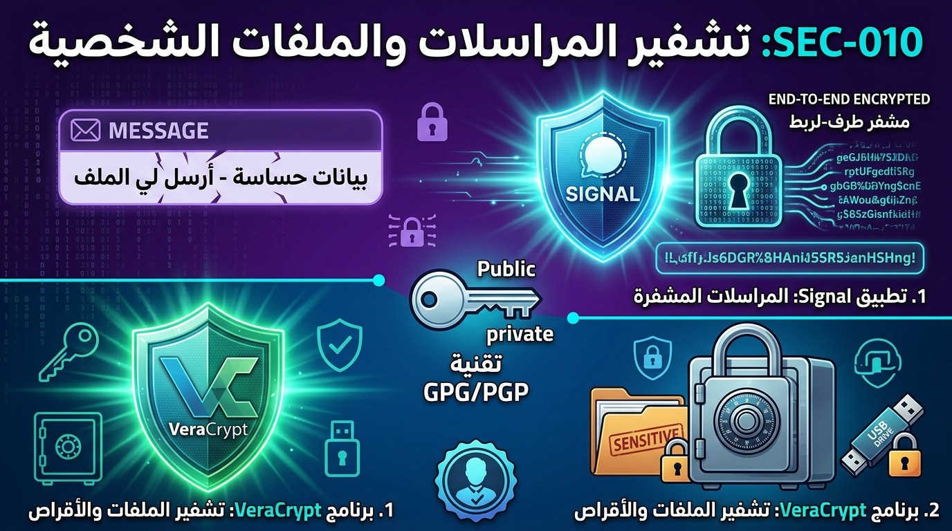SEC-010: تشفير المراسلات والملفات الشخصية (End-to-End File & Message Encryption)