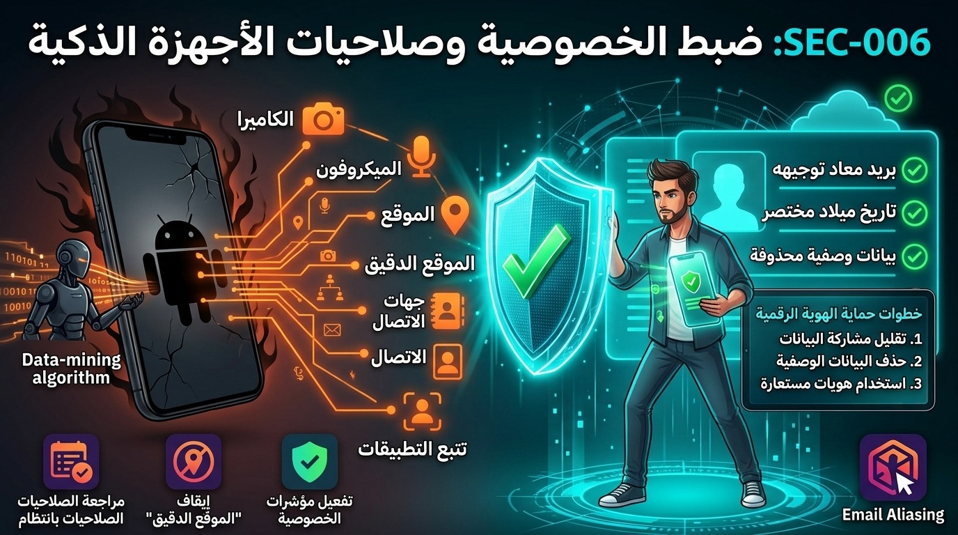 SEC-006: ضبط الخصوصية وصلاحيات الأجهزة الذكية (Mobile OS Privacy)