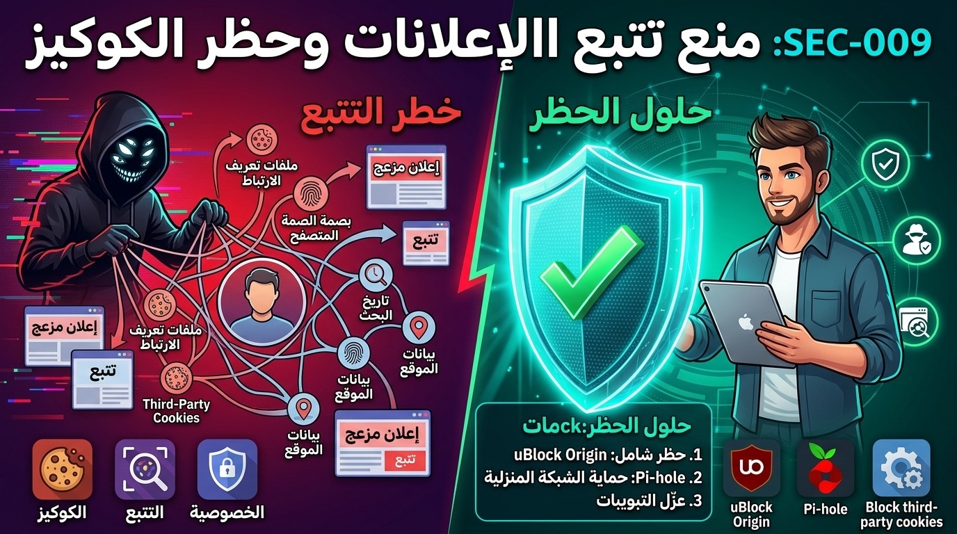 SEC-009: منع تتبع الإعلانات وحظر الكوكيز (Tracker Blocking & AdBlockers)
