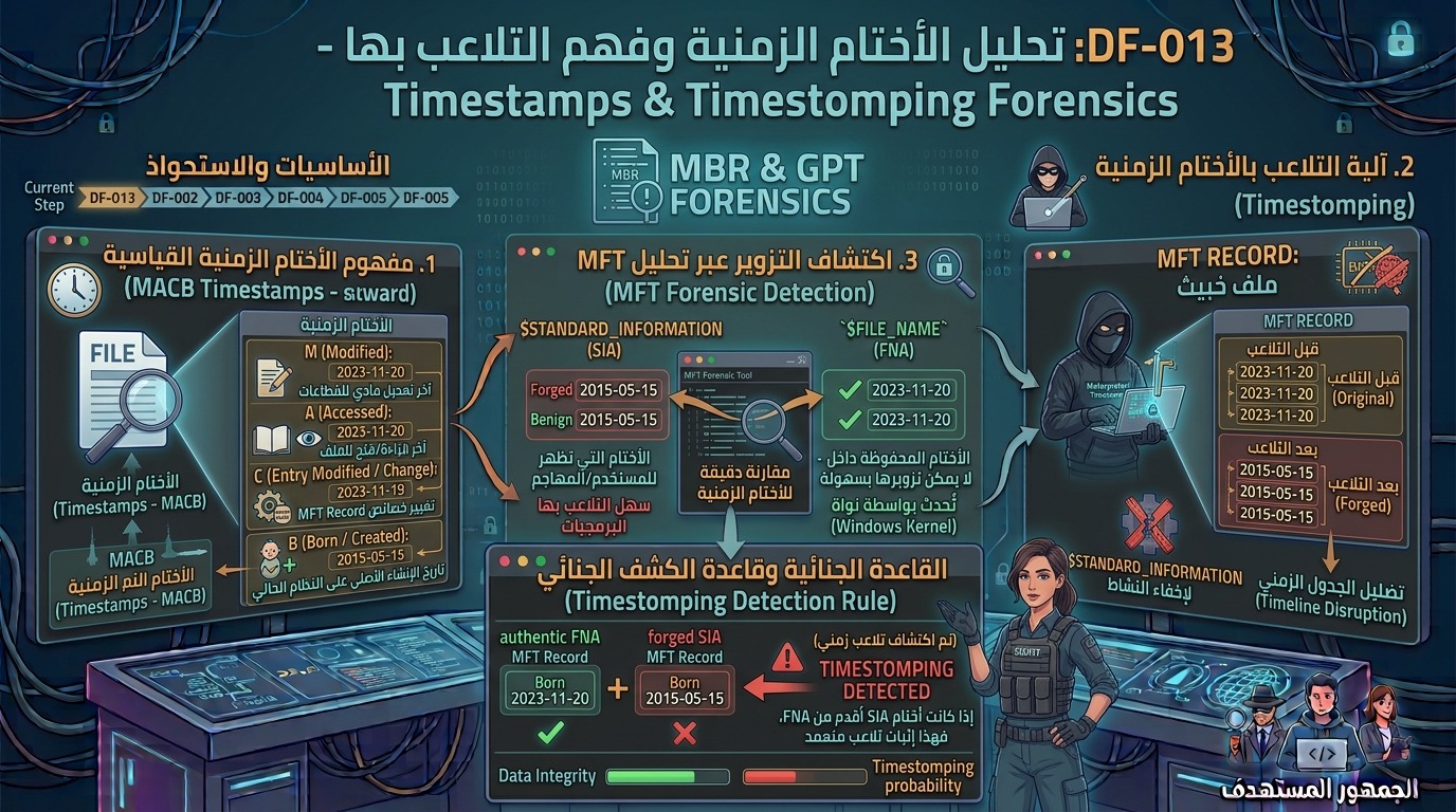 DF-013: تحليل الأختام الزمنية وفهم التلاعب بها – Timestamps & Timestomping Forensics
