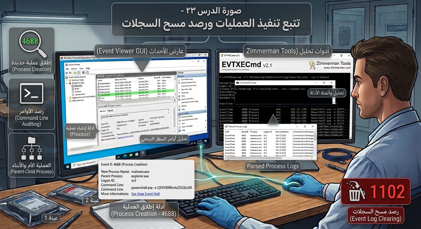 DF-023: تتبع تشغيل العمليات وسجلات الأحداث – Event Logs: Process Execution Tracking
