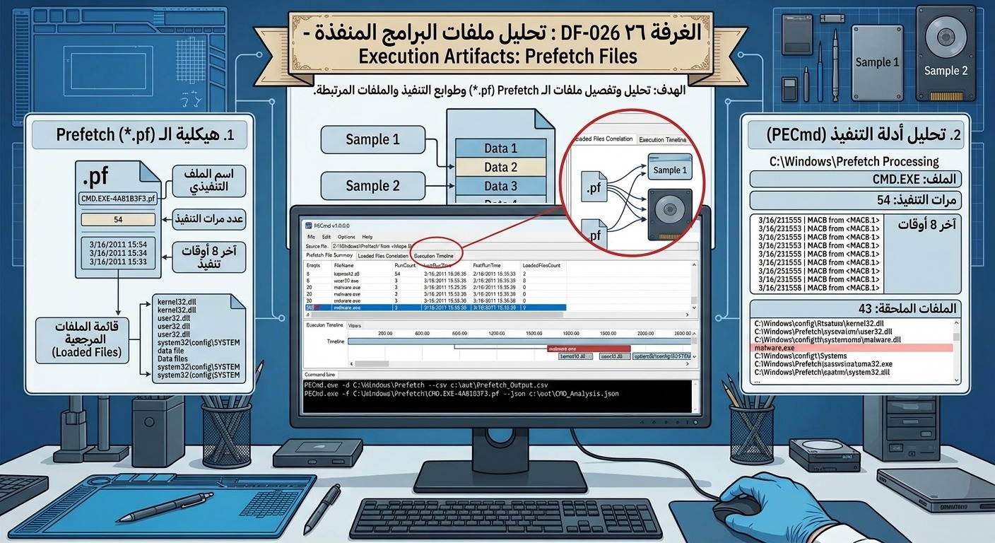 DF-026: تحليل ملفات البرامج المنفذة – Execution Artifacts: Prefetch Files