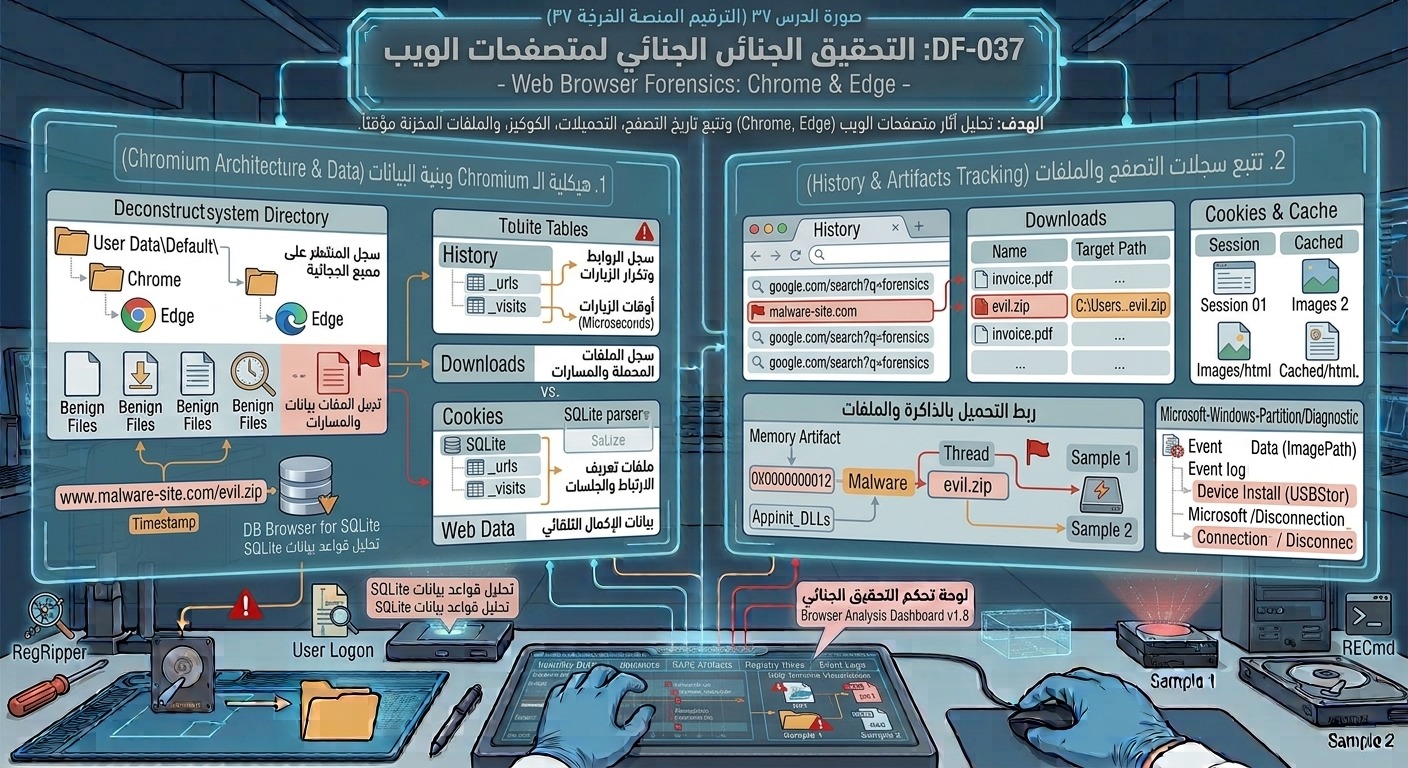 DF-037: التحقيق الجنائي لمتصفحات الويب – Web Browser Forensics: Chrome & Edge