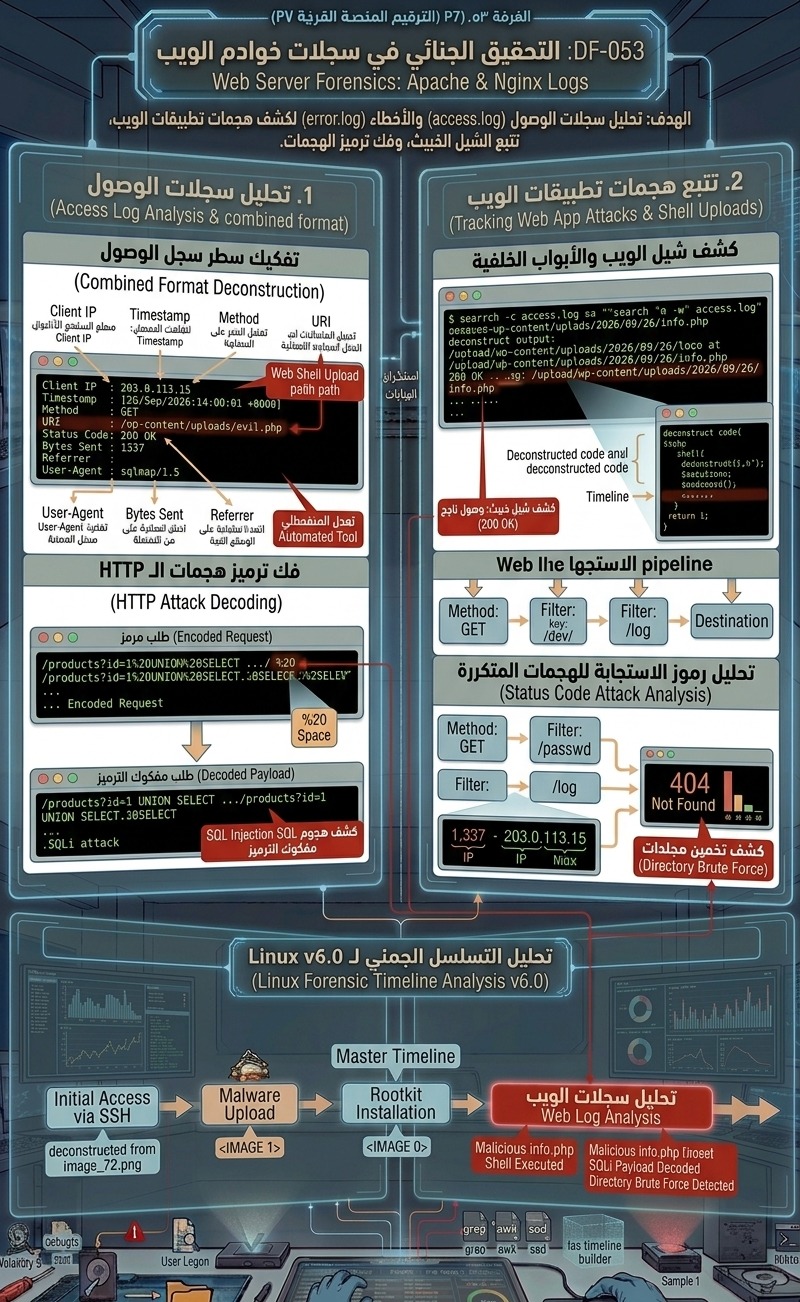 DF-053: التحقيق الجنائي في سجلات خوادم الويب – Web Server Forensics: Apache & Nginx Logs