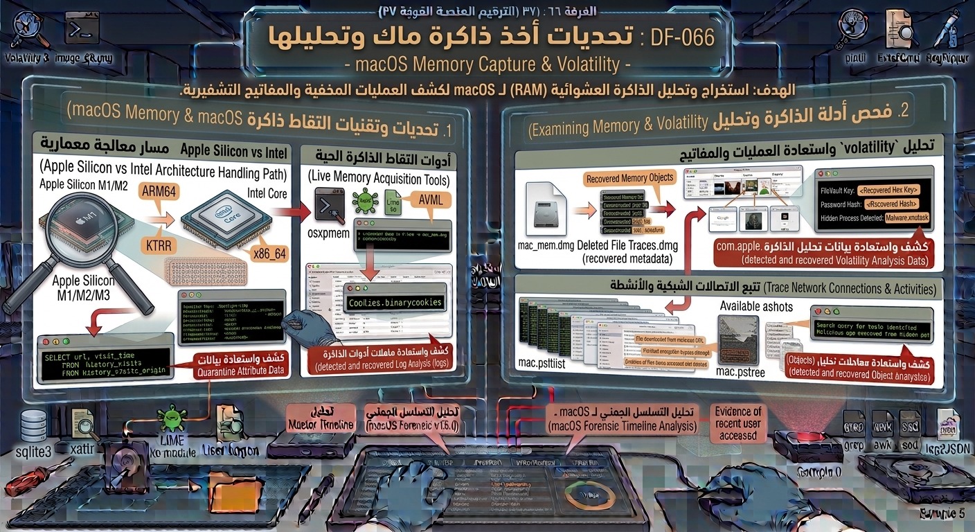 DF-066: تحديات أخذ ذاكرة ماك وتحليلها – macOS Memory Capture & Volatility