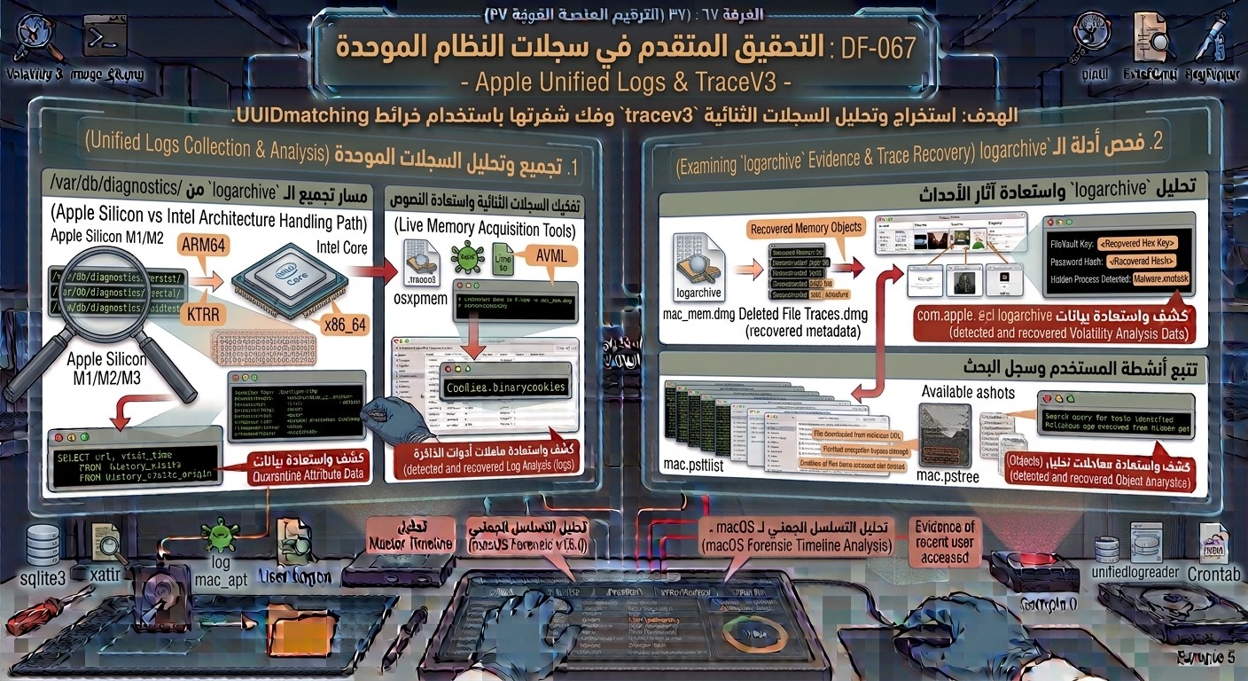 DF-067: التحقيق المتقدم في سجلات النظام الموحدة – Apple Unified Logs & TraceV3