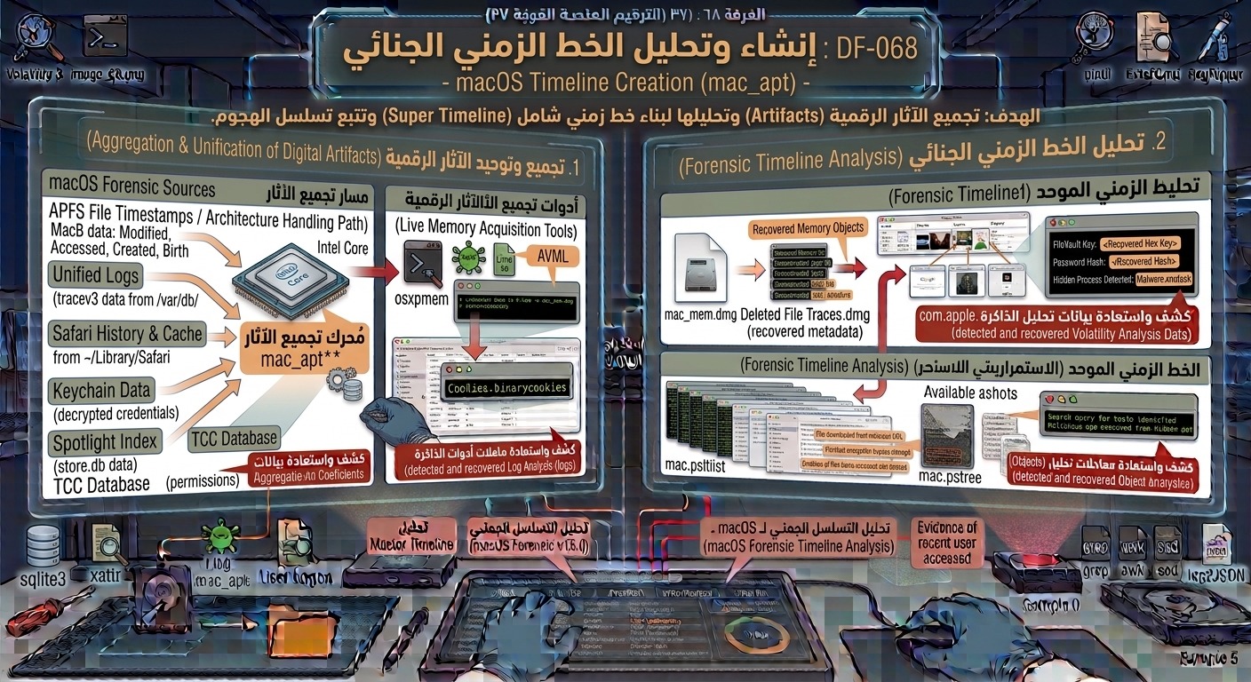 DF-068: إنشاء وتحليل الخط الزمني الجنائي – macOS Timeline Creation (mac_apt)